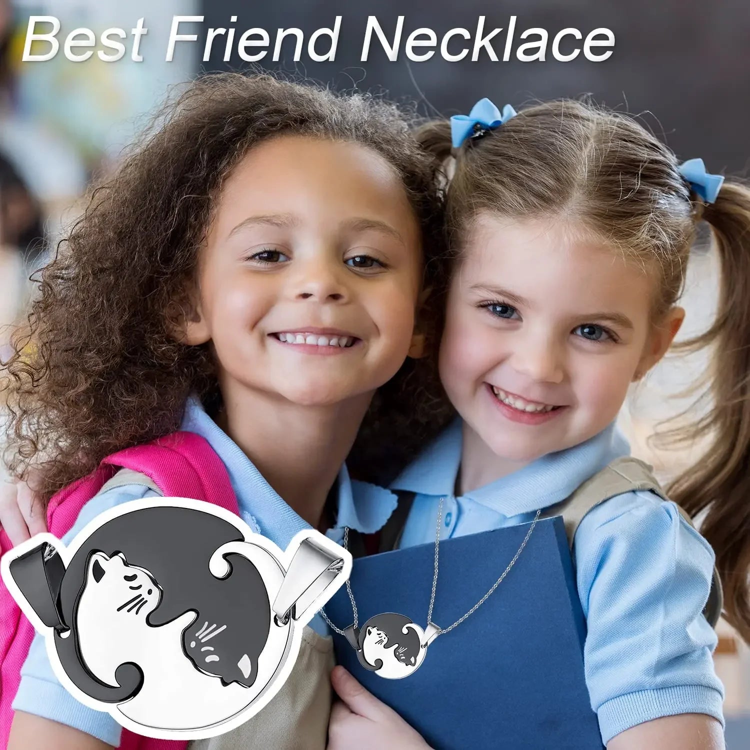 Cat Pendant Stainless Steel Couple Necklaces